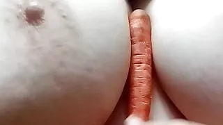 I stick a carrot between my tits