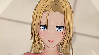 Blue Mary - Mouth full of cum - KOF 3D Hentai