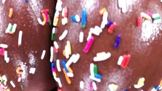 I'm Winking My Sweet Sprinkles Coated Tiny Booty Hole, Pussy Closeup Asshole Erotica Fetish, Young Busty Ebony