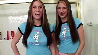Identical twin sluts in the shower