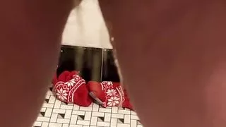 Female Standing up pissing and rubbing pussy