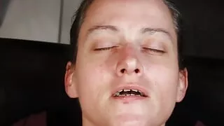 Dirty Dees blasted with homemade amateur huge load in eyes facial cumload.