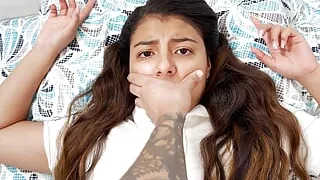 Shh shh don't go screaming! - Stepbrother fucks his stepsister's ass very hard when she comes home from school.