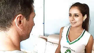 Latina Cheerleader Teen Jynx get Cheating Fuck with Big Dick old husband next Door