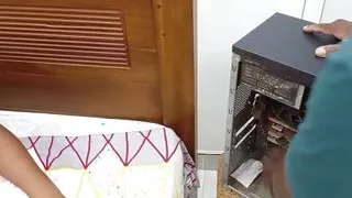 Computer Repaired and no money to pay. She paid using her pussy