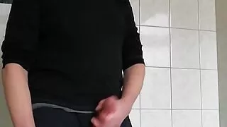 man jerks off