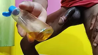 Oil massage masturbating