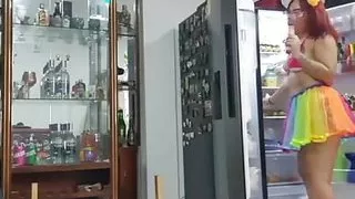 Sexy Cleaner Gets Hot Cleaning the Kitchen and Gets Fucked