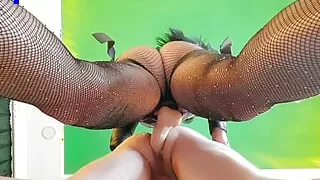 Pegging. Strapon in slave's ass. Fucking you is so much fun! Dominatrix Nika fucks her slave in a chastity belt in the ass with