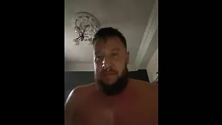 Sweaty Russian bear growls when he cums in a guy