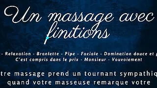 [French Audio Porn] Good long by your masseuse who notices your erection