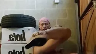 Dirty whore action in garage