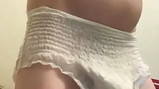 Denzel James diapered for the first time with dildo in his ass preview