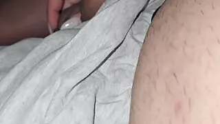 Step mom pulled out step son dick and handjob