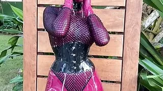 Plum rubber doll