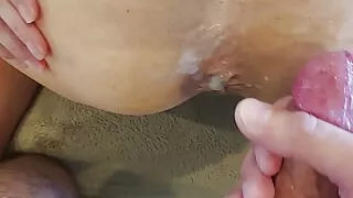 POV Doggystyle Gets Amateur Wife's Pussy Super Wet & Leads to Cumshot on Asshole