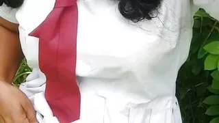 Srilankan school girl outside sexy video.asian college girl hot seen, village school girl  showing her sexy with her uniform.sex