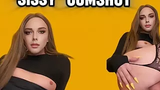Sissy solo cumshot