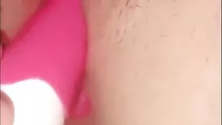 orgasm with vibrator in pussy and anal dildo in ass