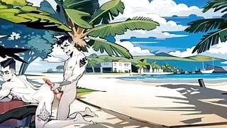 Nudist Beach Gay Cartoon Hentai Animation