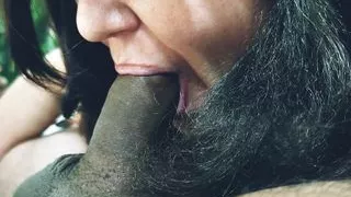 Slut wife takes on real bbc for cum in Mouth