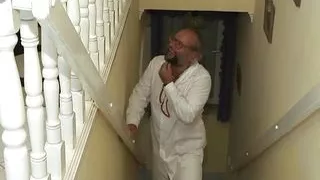 Naughty German nurse drinks cum after hardcore fuck