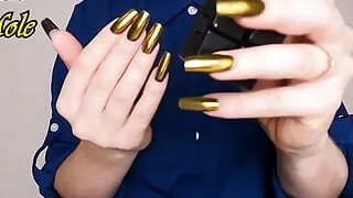 Hands Fetish Golden Manicure