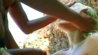 Tempting French blonde assfucked on the beach