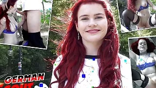 German Scout - Redhead Football Fan Mia May Pickup for Anal Fuck at Viewing
