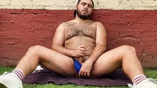 Scruffy Stocky in the garden