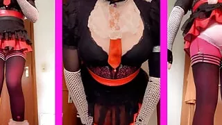 Sissy in diapers and small clitty shows off outfits compilation - elisasecrets69