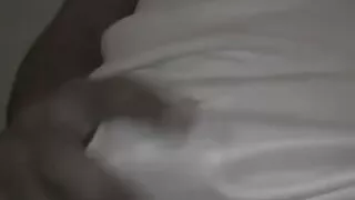 Och85ck cums in white satin shorts