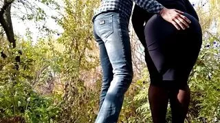 My pissing mother-in-law attracts the attention of vacationers in the park