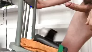 Daddy again uses his toy in the chair to release an extreme load.