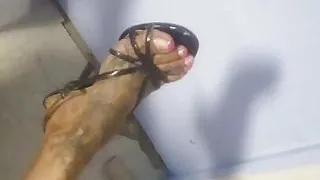 Cute femboy loves playing with her ten inch dildo