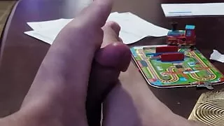 Trying new experiences - First footjob with a dildo