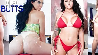 Big Oiled Butts! Bouncing Backshots Booty Pop!