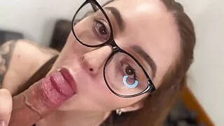 Alicia hall gives a delicious blowjob after workout