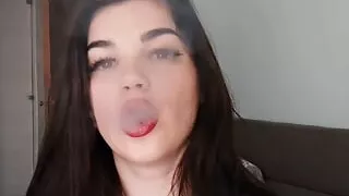 Gorgeous Girl Smoking Face Close-up