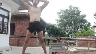 After bath kissing my girlfriend's pussy, masturbating her, then put my dick in her ass