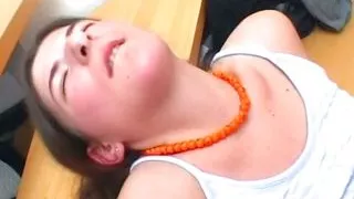 Amateur German maid fucked on the stairs