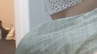 Step mom without panties under mini dress cleaning step son room while is naked