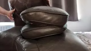 Cum on my new leather pillow