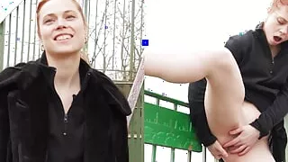 Ersties - Sarah K masturbates on an observation tower above the city