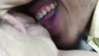 My perverted stepdad catches me masturbating and ends up sucking my pussy, tits, and ass before stepmom arrives.