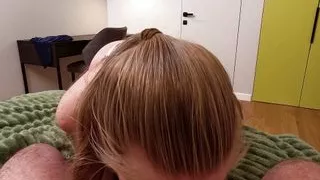 POV: BF Releases Stress Right In Hot Blondies Mouth