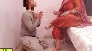 Punjabi Bhabhi's slave bihari fucking her in doggystyle and licking her ass badly