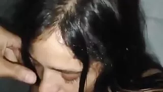 Sucking My Husband's Friend Hiding in the Bathroom.