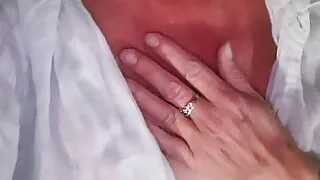 Masturbation in my ex's linen shirt and pussy squirt