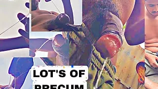 My dick realese lot's of precum while i was in the bathroom